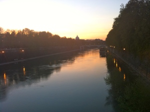 Tiber River at sunset